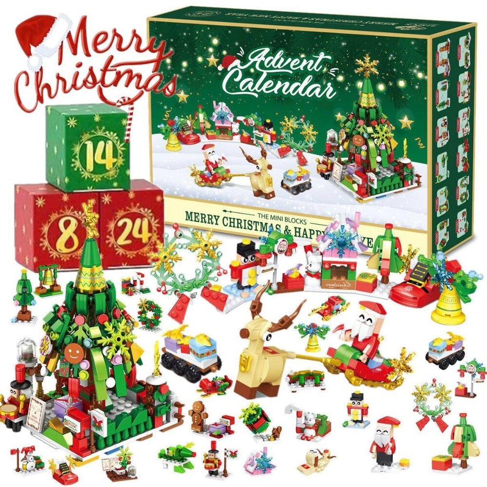 NEW 2024 The Mini Blocks Merry Christmas & Happy New Year 618 Piece Building Set